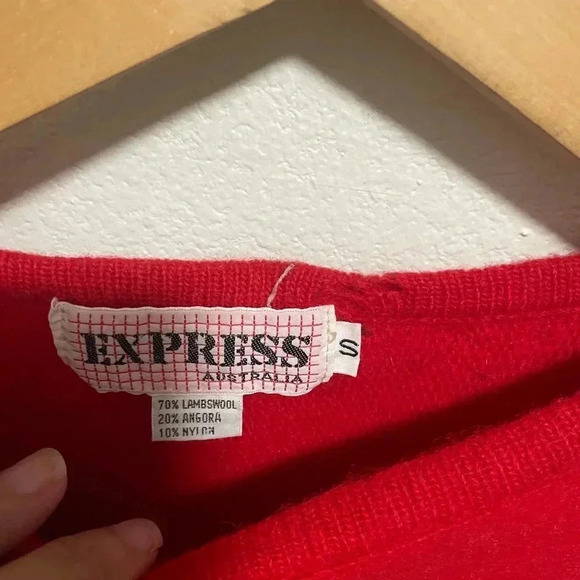 Vintage express red wool blend sweater size Small - Picture 5 of 5